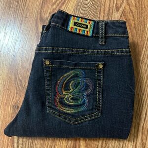 Vintage COOGI Dark Wash Rainbow Pocket Straight Leg Jeans 7/8